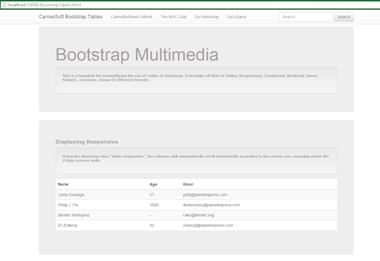 Bootstrap Tutorial Lesson 11 - Responsive Tables   1    