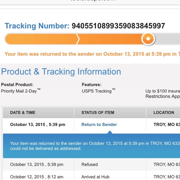 Hello USA usps arrived at hub