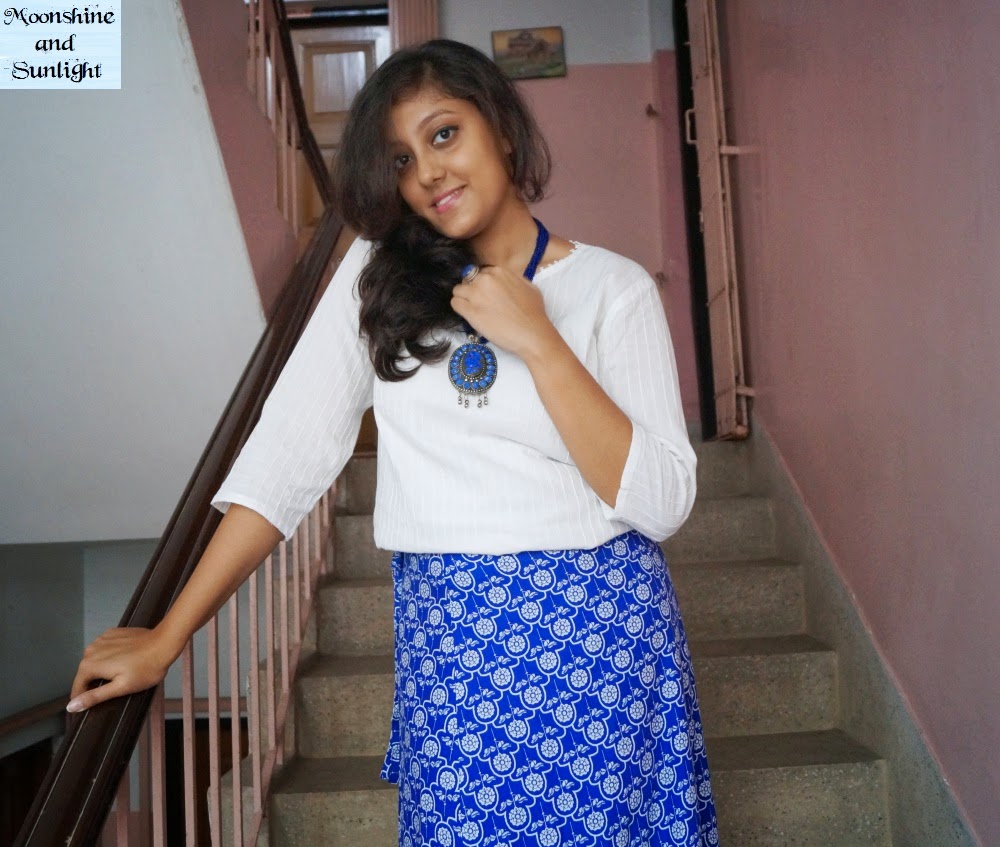 OOTD:  Sentimental boho (How to wear Kurti with long skirt) , Indian fasion blog, moonshine and sunlight, bohemian Indian style