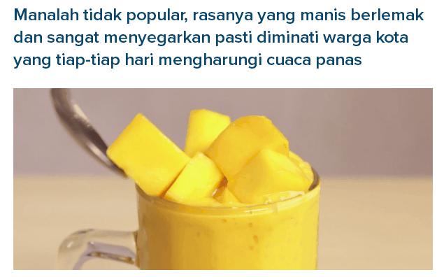 Cara Buat Air Mangga Susu