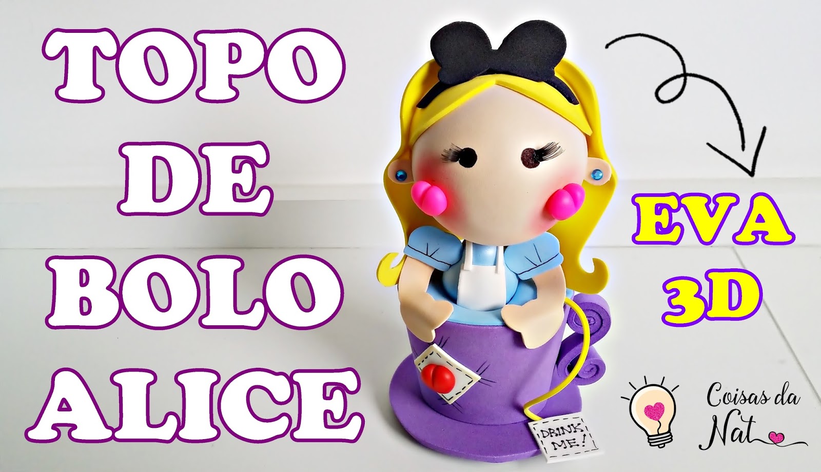 Topo de Bolo Decorativo 3D para Festa Princesas em EVA - 1 Un