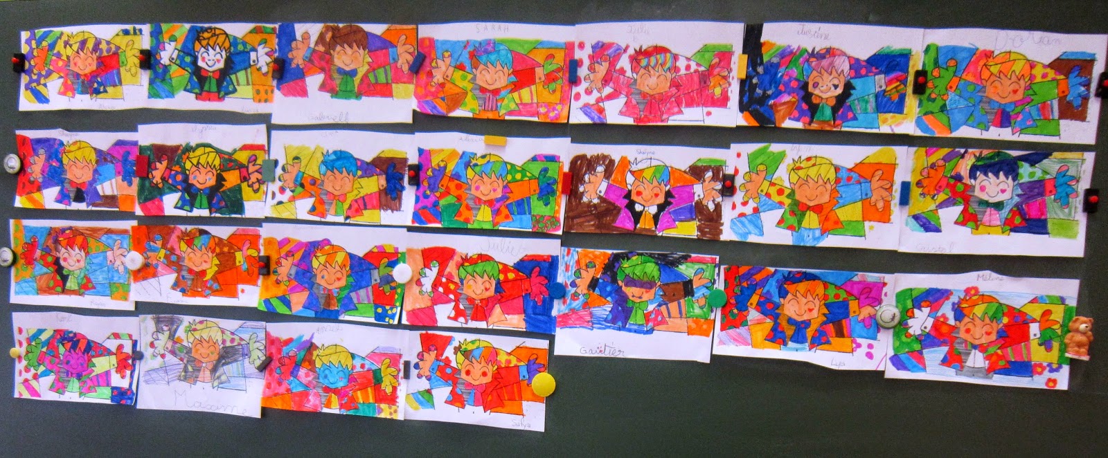 Le blog de Cathnounourse Romero Britto Je n avais donné aucune consigne de coloriage je leur ai ensuite montré l original de Romero Britto
