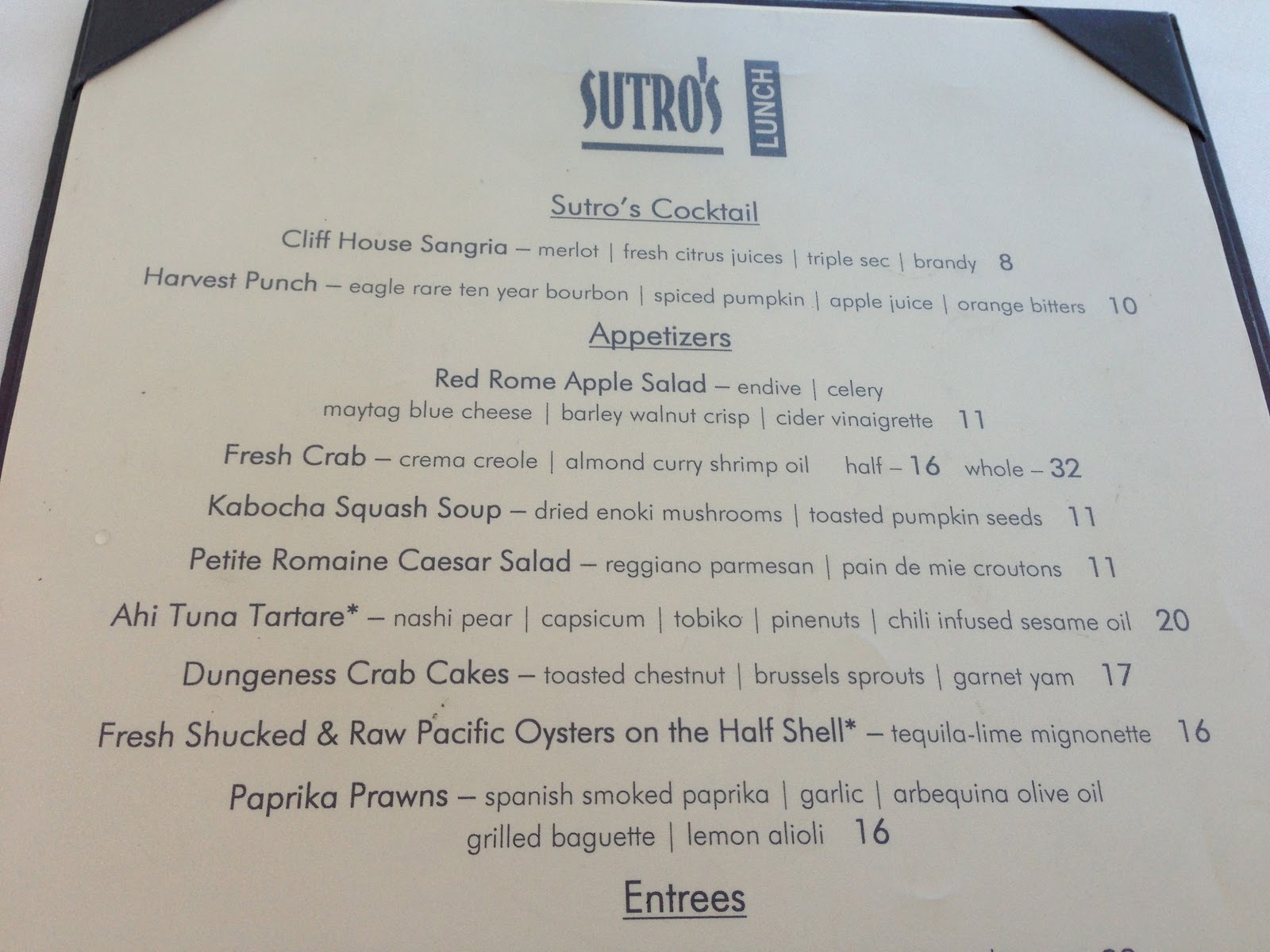 GREAT EATS HAWAII SUTRO'S AT THE CLIFF HOUSE