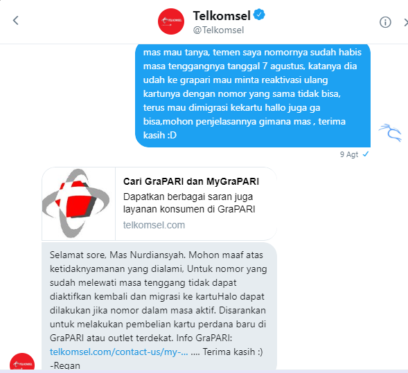 Cara mengaktifkan kartu yang sudah mati