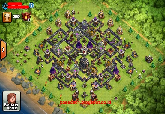 Kumpulan Gambar Base COC TH 9 Terbaik Terbaru