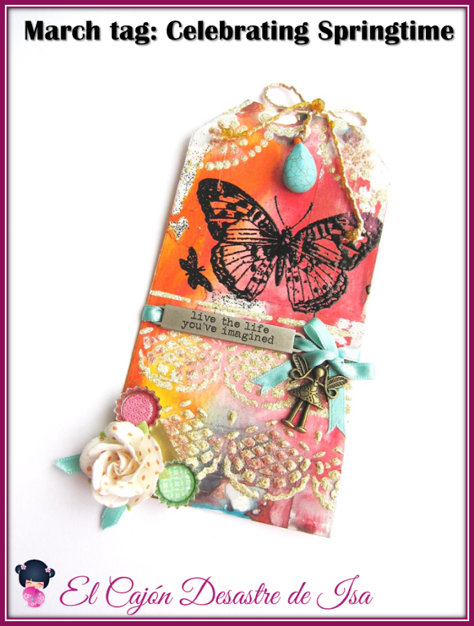 Celebrating springtime tag with Tim Holtz Mach tag