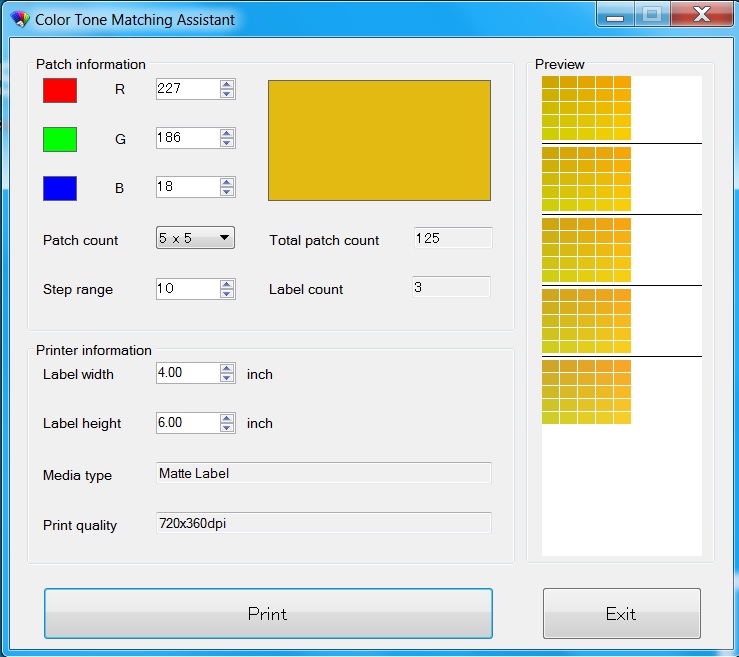 Color Labels On Demand: Color Tone Matching