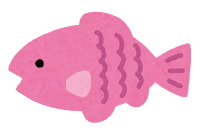 小魚のイラスト（ピンク）