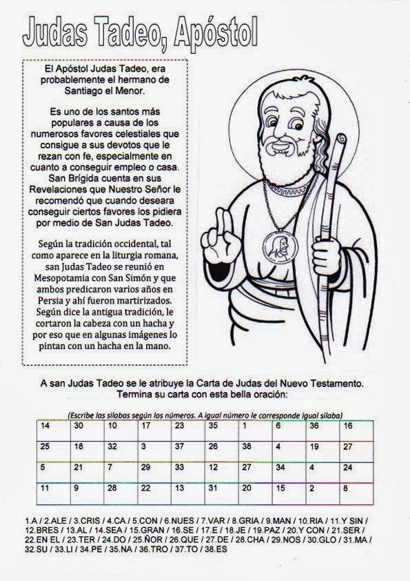 La Catequesis (El blog de Sandra): Recursos Catequesis San Judas Tadeo  Apóstol