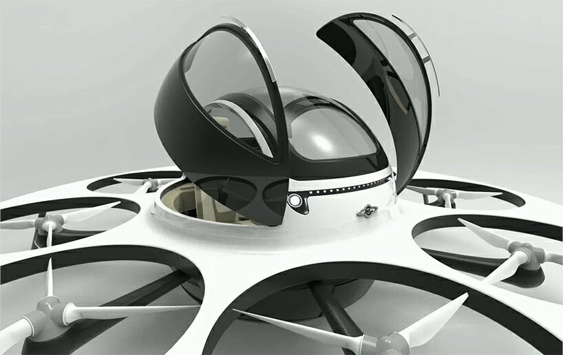 Jet Capsule Suggests Two Seater Drone As A Sleek Carbon Body Jet Capsule S I F O Is Fuelled By Eight Electric Engines Able To Push The Flying Object An Estimated Top Sd Of About 120 Mph