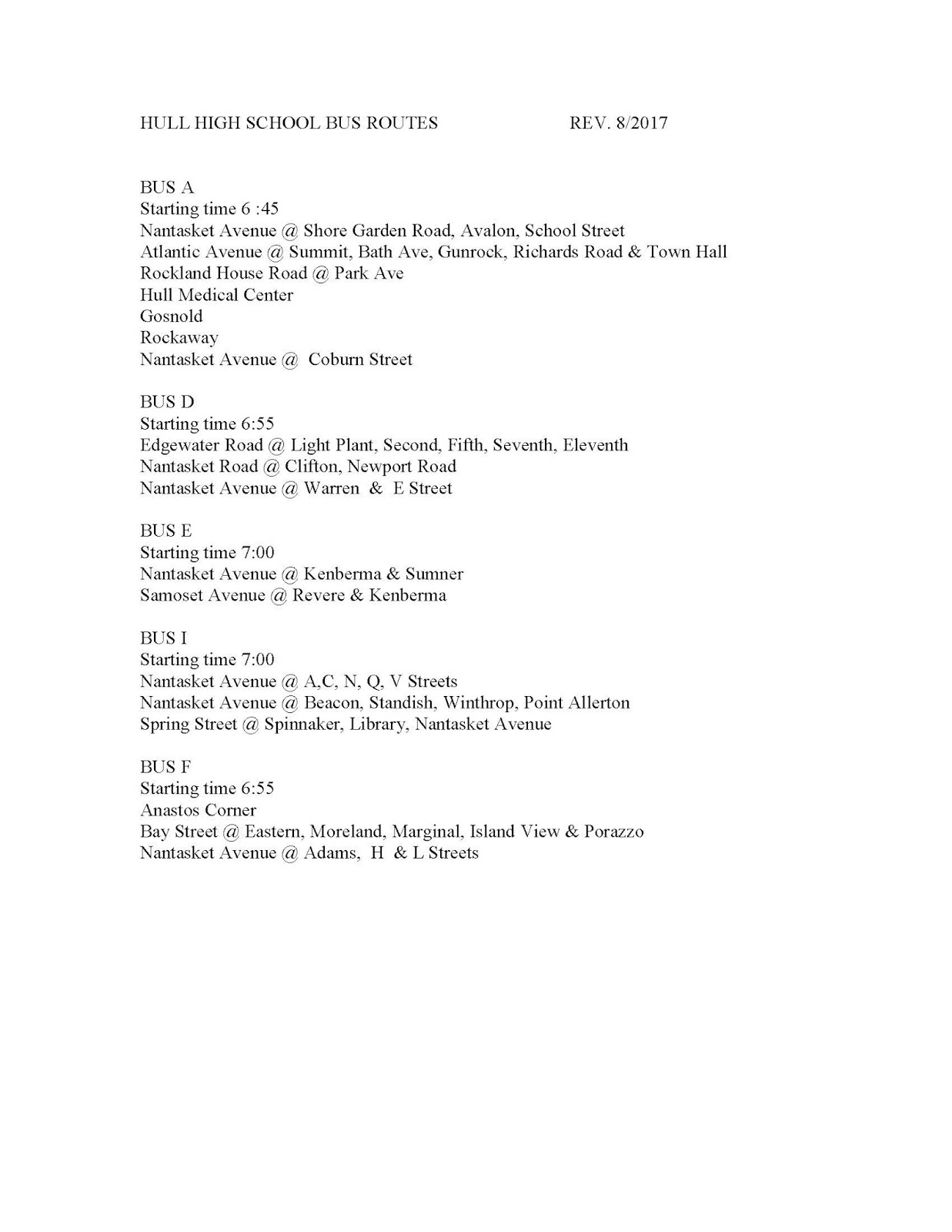 Hull Public Schools Blog 20172018 Bus Routes