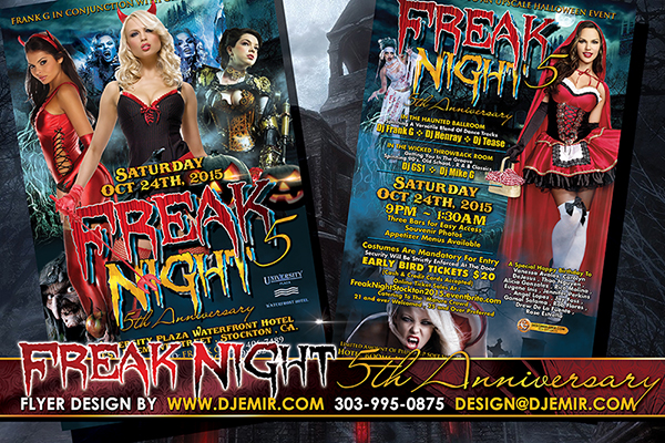 Freak Night 5 Annual Halloween Ball Flyer Design Freak Night 5 Annual Halloween Ball Flyer Design
