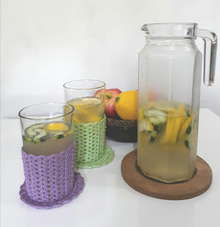 Glass Holder and Coaster crochet glass holder and coaster
