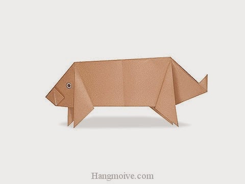 Cách gấp, xếp con lợn bằng giấy origami - Video hướng dẫn xếp hình - How to make a Pig