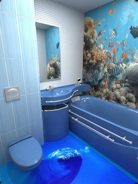 Необычные 3d полы для ванной фото