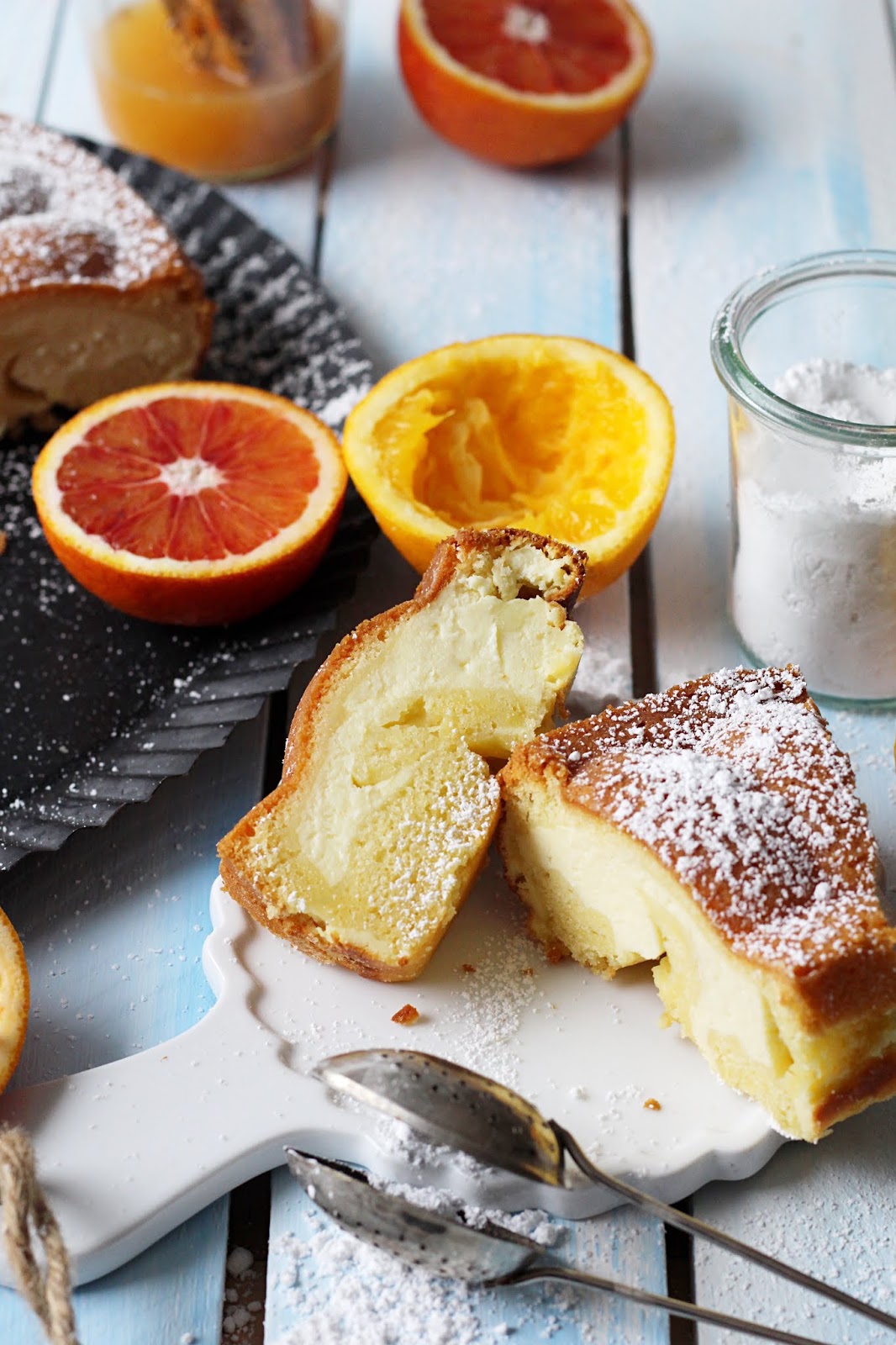 Blutorangenkuchen mit Käsekuchenfüllung - Biskuitwerkstatt