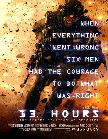 Poster Of 13 Hours The Secret Soldiers of Benghazi 2016 English 700MB Cam Free Download Watch Online