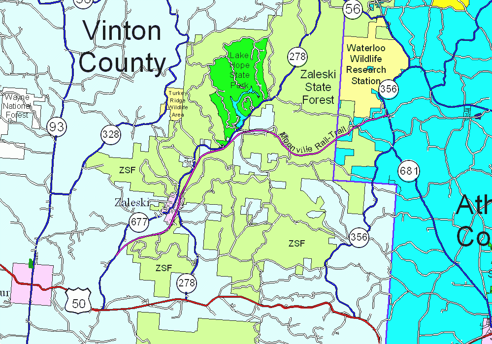 Zaleski State Forest Topographic Map United States Map
