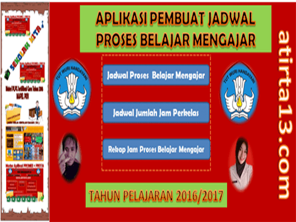 Aplikasi Jadwal Pbm Sd Tahun 2016/2017 Format Excel