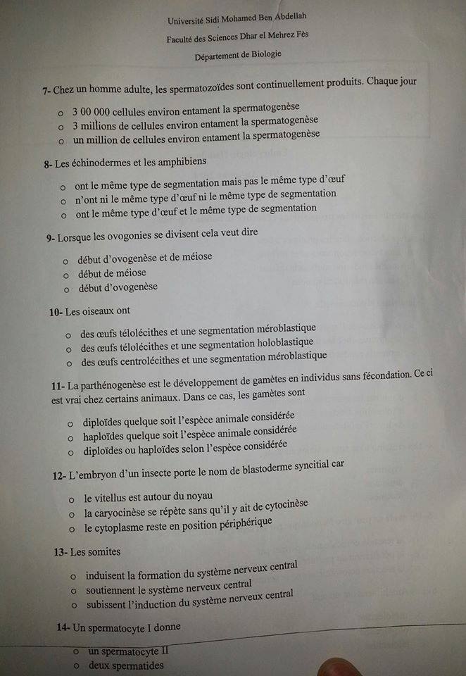 [SVIS1] Examen du module EmbryologieHitologie 2014/15