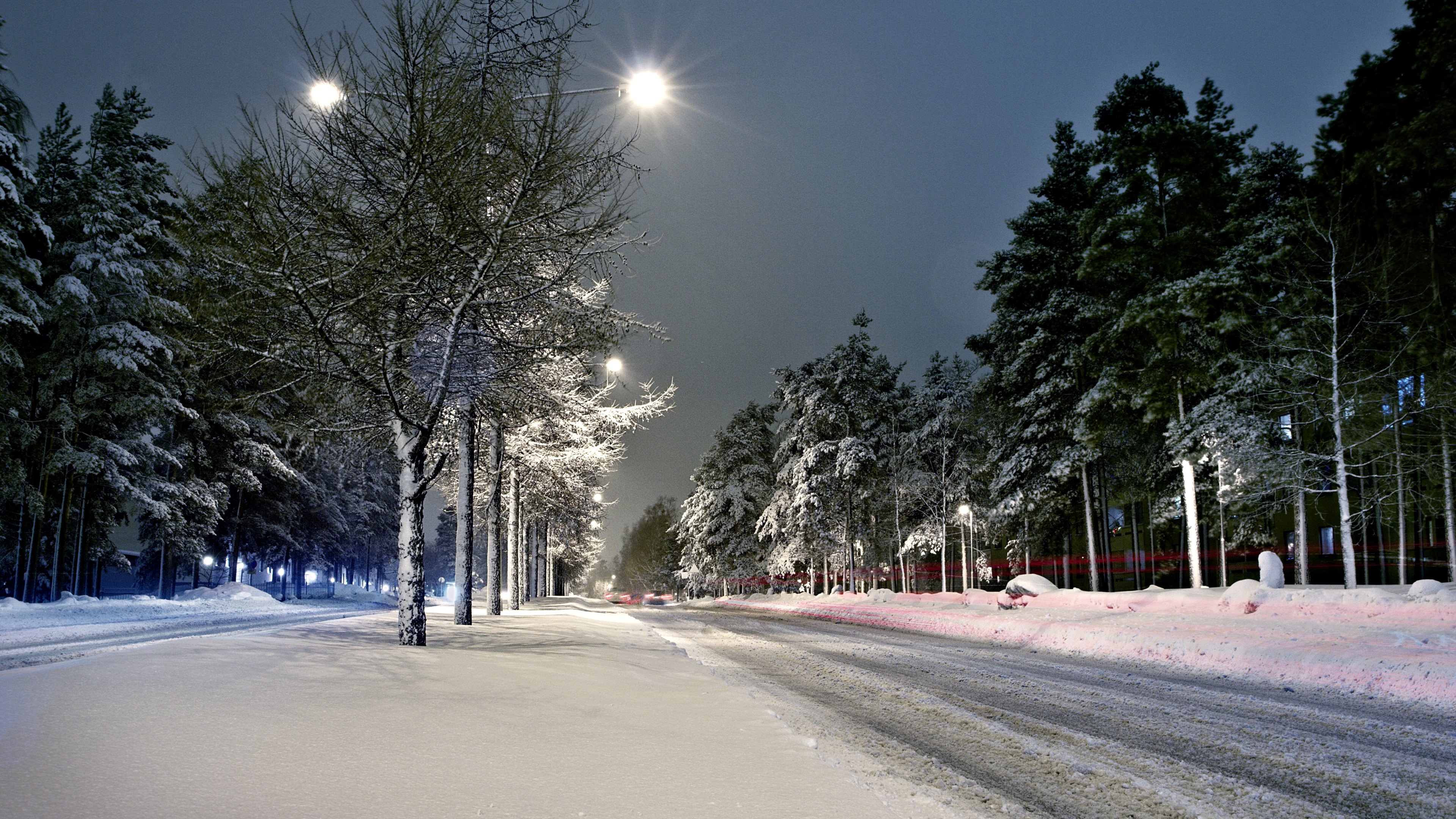Lights. Winter. Snow. Scenery Wallpapers · 4K HD Desktop Phone