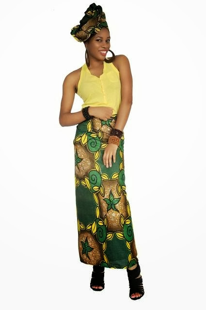 Ankara Styles - Green, Brown and Yellow African