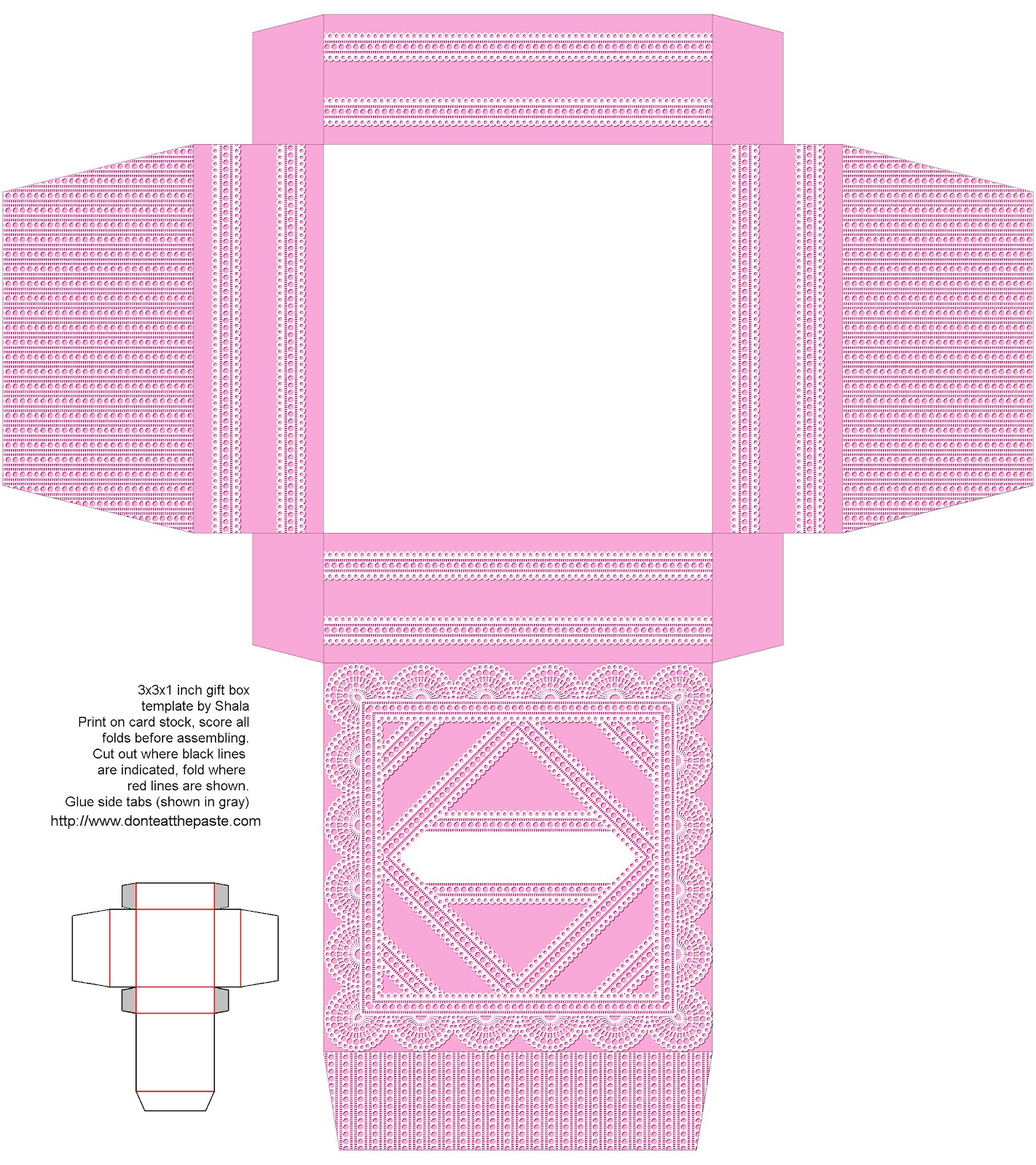 Don't Eat the Paste Printable Lacy Boxes