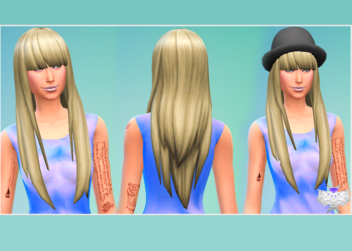 My Sims 4 Blog Super Long Hair With Bangs Eas Modified Mesh By