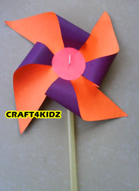 Cool Windmill from colored paper - Craft For Kids