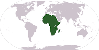 Dünya haritasında Afrika