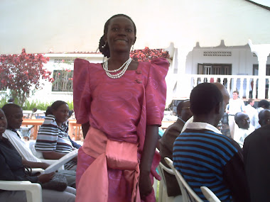 Mrs Buwembo Betty dressed in 'busuti'