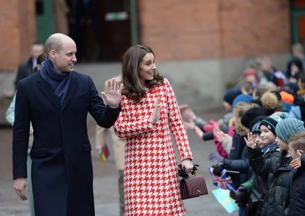 Kate Middleton wore a Catherine Walker coat, and wore a bespoke Alexander McQueen dress. Princess Victoria wore Acne-Studios coat