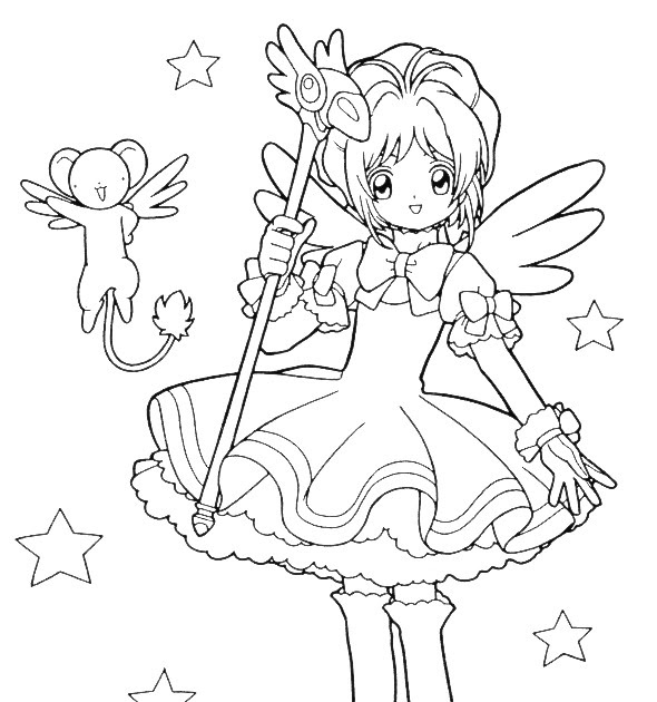 Magic Wand Coloring Page Interactive Magazine sakura and magic wand coloring pages