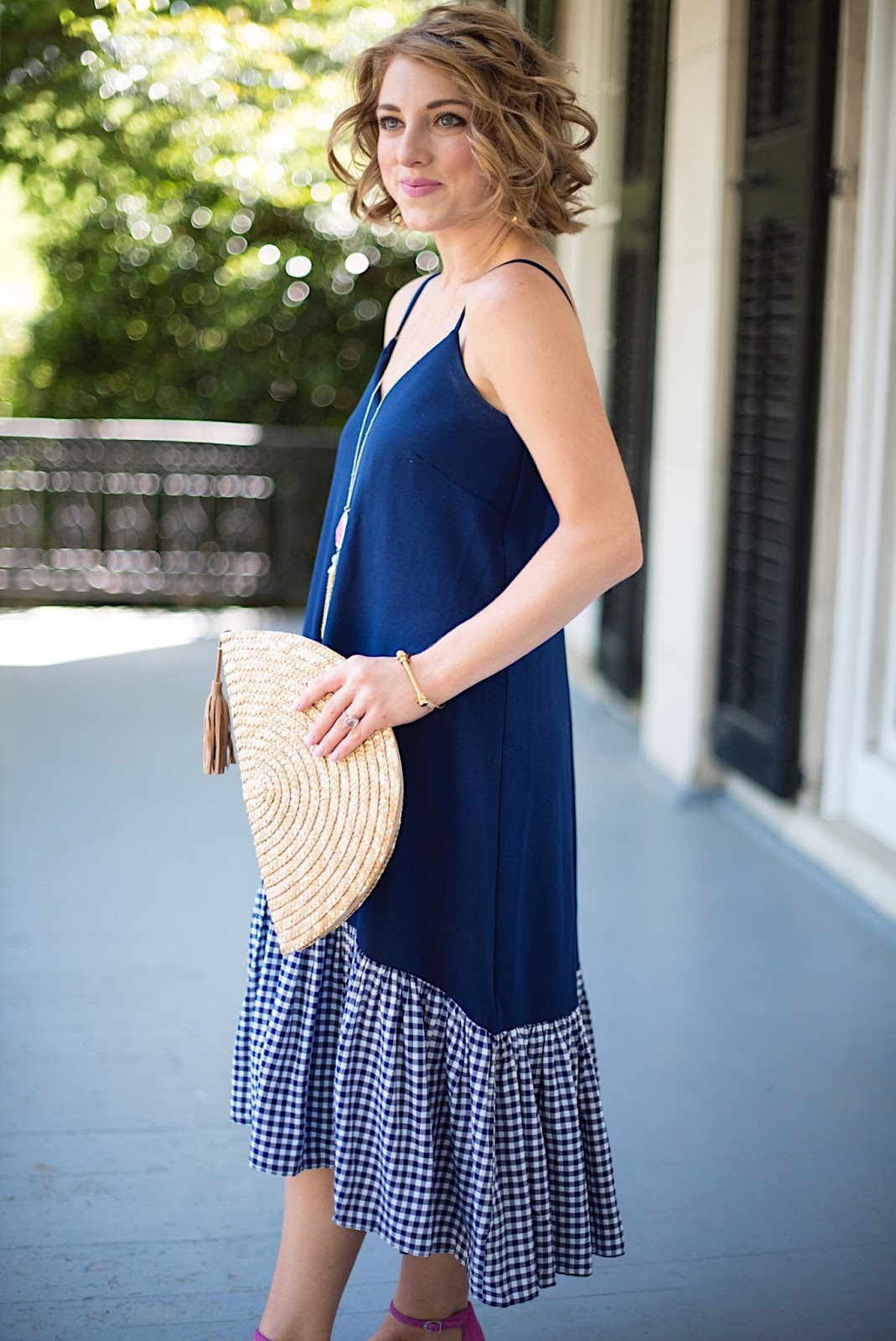 Gingham Hem Dress (Only $61) - Click through to see more on Something Delightful Blog