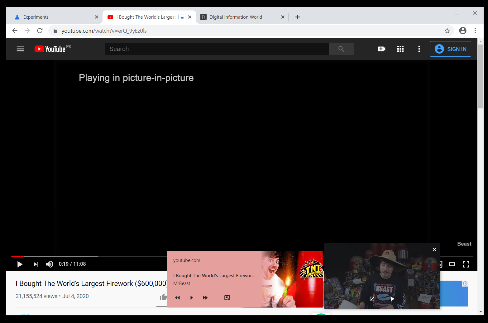 WOW! Google Chrome Users Can Now Use "Global Media Controls" As PiP Overlay