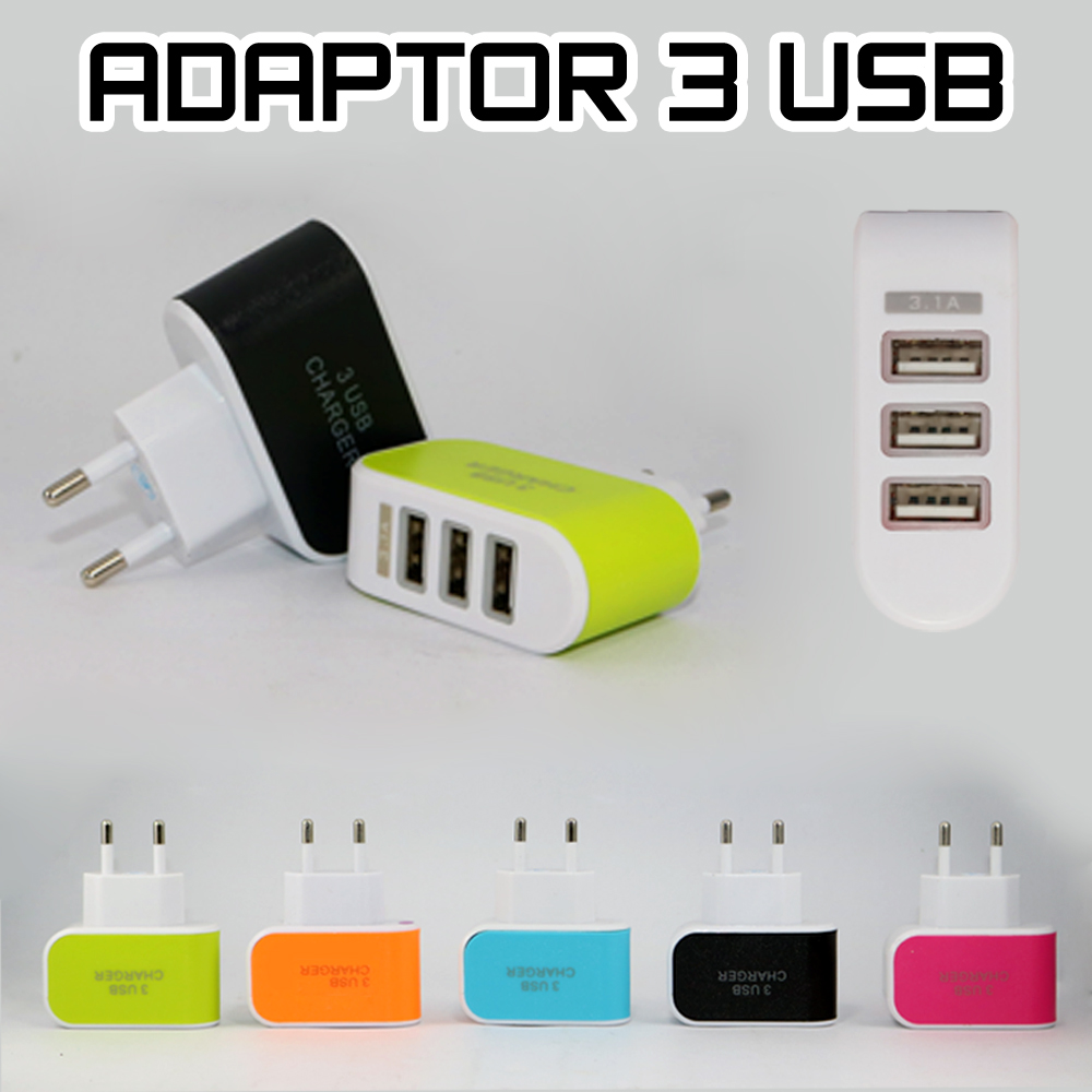 Adaptor Batok Charger 3 USB 3.1A Adaptor Batok Charger 3 USB 3.1A