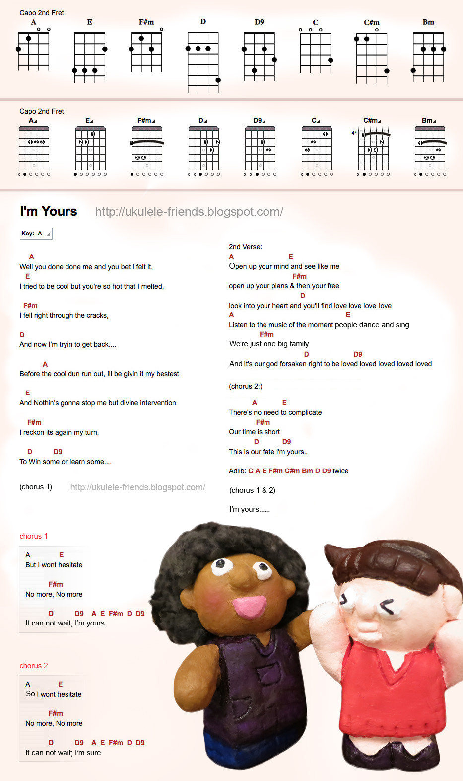 傑撻撻學 Ukulele ( 烏克麗麗 / 夏威夷小結他 自學教學) I'm yours Ukulele 及 結他歌譜分享