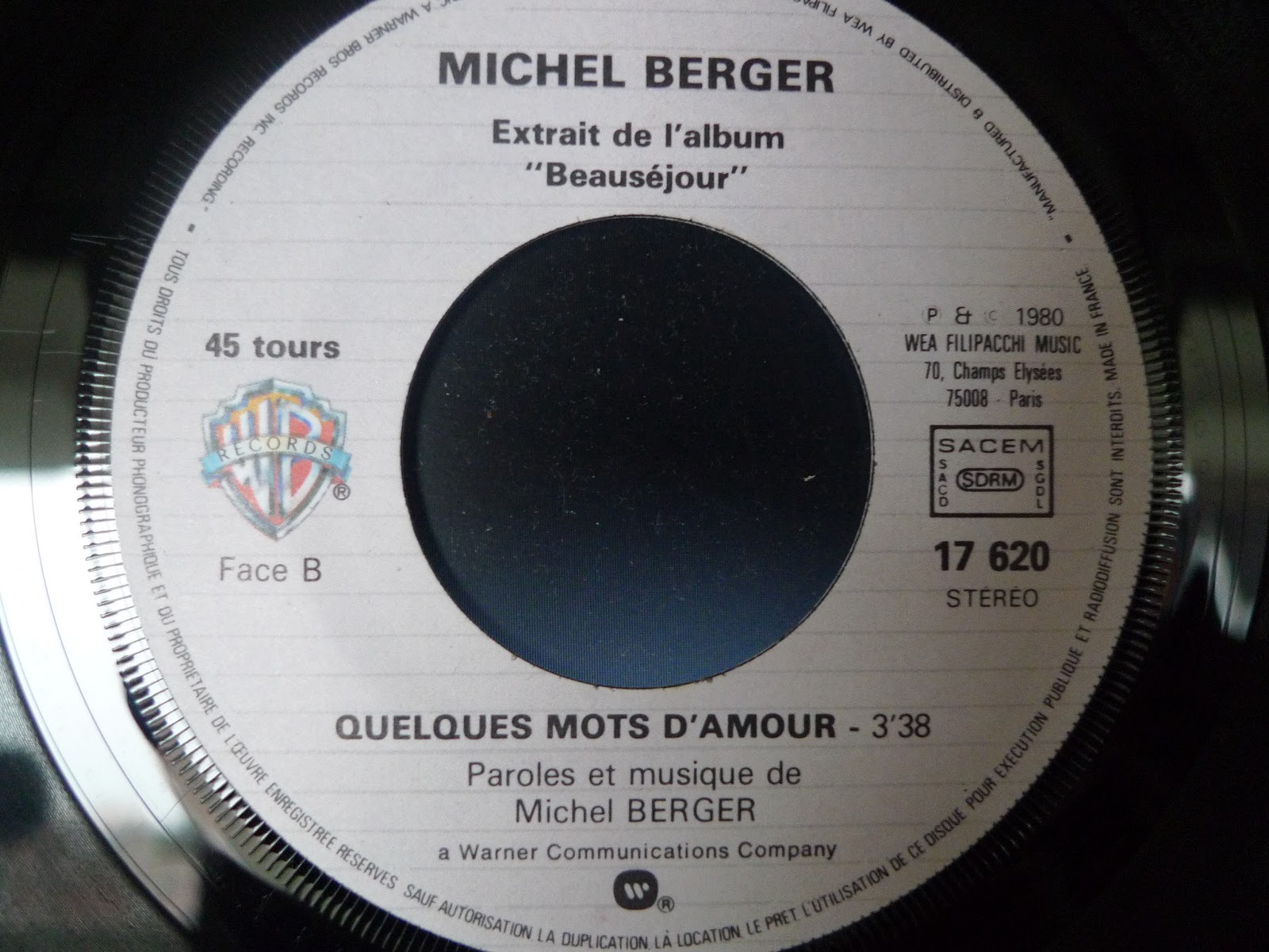 Michel Berger Quelques Mots D Amour Paroles Disques Vinyls: Michel Berger - Quelques mots d'amour (17620)