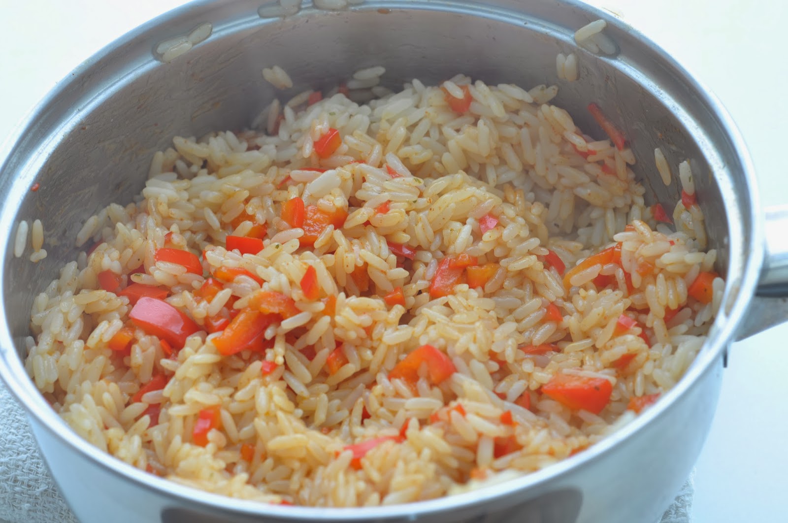 Simple Food Seared Tuna with Mexican Rice.