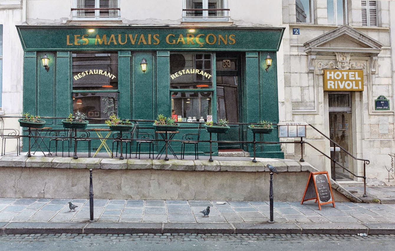 27-Thierry-Duval-Snippets-of Real-Life-in Watercolor-Paintings-www-designstack-co