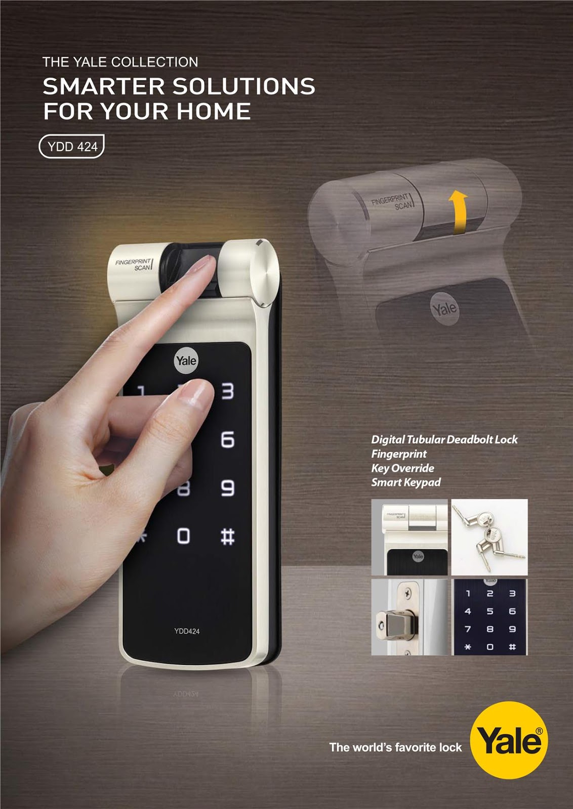SKL DIY Uptown Yale YDD424 Digital Biometric Door Lock now RM 1810