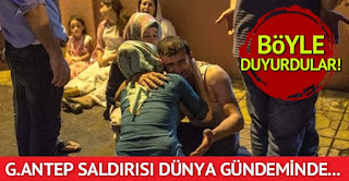 Dış basın Gaziantep saldırısını böyle duyurdu
