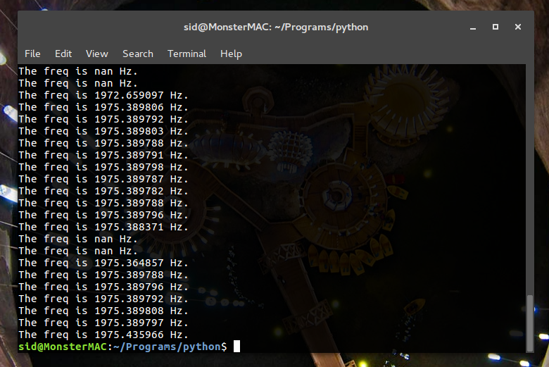 Detect frequency from a wav file using python