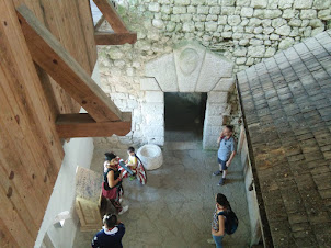 Inside Predjama Cave castle in Slovenia.
