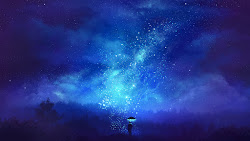 sky anime night stars 4k scenery iphone starry uhdpaper paper fantasy romantic aesthetic landscape gemerkt