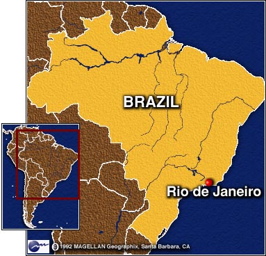 Rio on Brazil Map