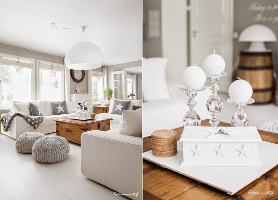 wn?trza, wystrój wn?trz, home decor, dom mieszkanie, urz?dzanie, dekoracje, gwiazda, gwiazdki, motyw, star, szaro?ci, biel, bia?e wn?trza, salon, pokój dzienny