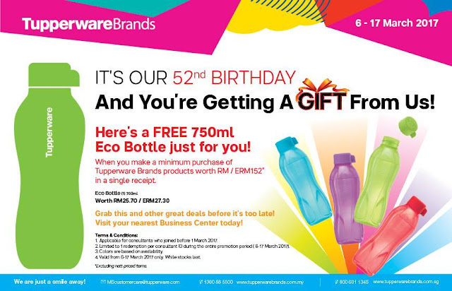 Tupperware Brands Malaysia Free Eco Bottle Promo