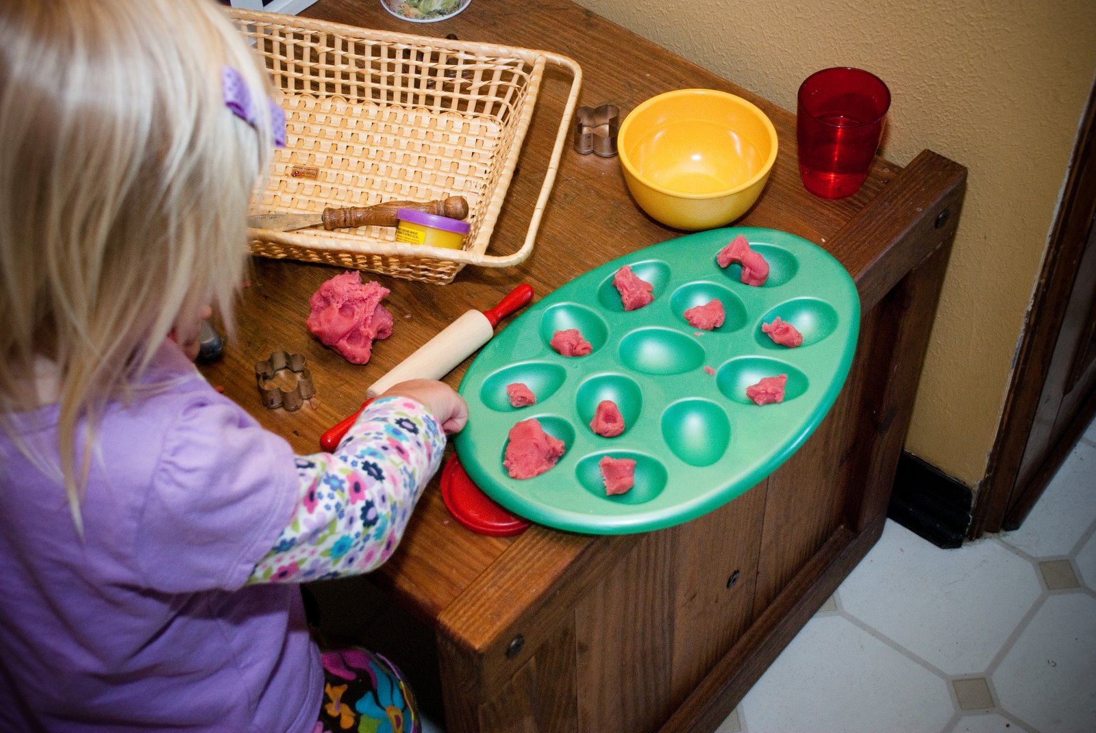 Teach Your Children Well Egg mold playdough