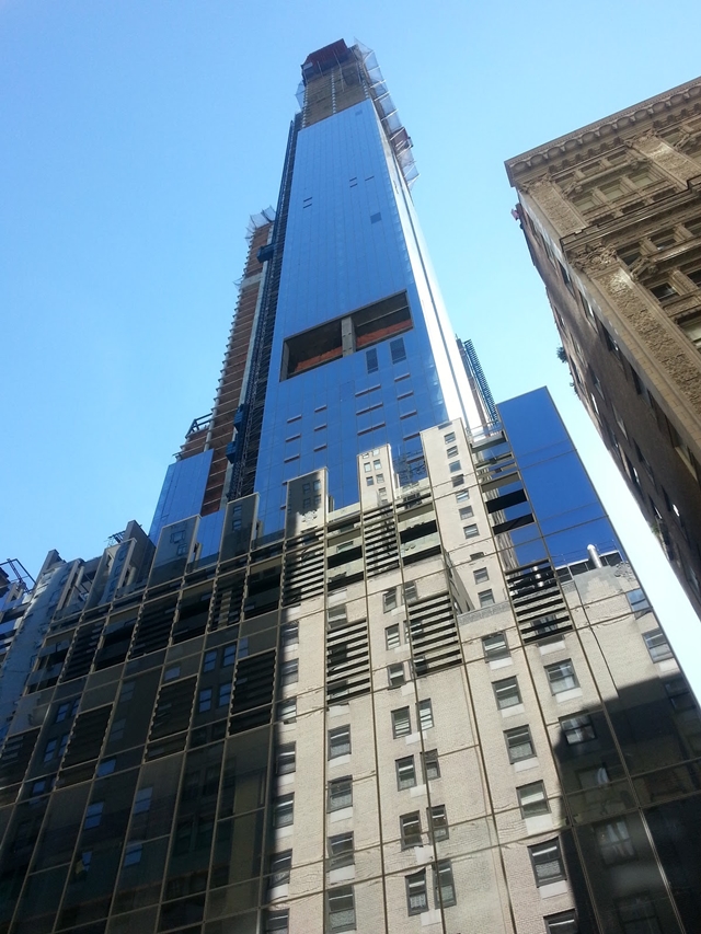 World of Architecture New York's Finest One57 Almost Topped Out Above